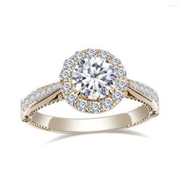 Cluster Rings MS-316 CVD HPHT Lab Diamond Ring 1ct D SI1 18K Gold Jewellery Engament Wedding