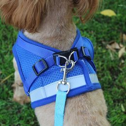 Dog Apparel Cat Adjustable Harness Vest Walking Lead Leash For Puppy Dogs Collar Polyester Mesh With Traction Rope XS/S/M/L/XL