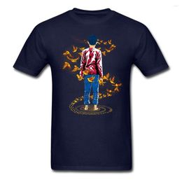 Men's T Shirts Man Fit Home Company Shirt For Sale Designs T-shirt With The Birds Flew Around Him Cotton Round Neck Print