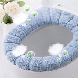 Bath Accessory Set Winter Warm Toilet Seat Cover Mat Bathroom Pad Cushion With Handle Soft Thicker Washable Closestool Warmer Accessories