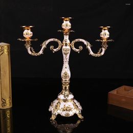 Candle Holders Zinc Alloy Candlestick 3/5 Arms Wedding Retro Holder Dining Table Event Church Candelabrum Candelabra Centerpiece