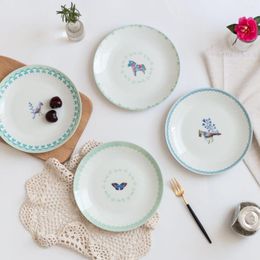 Plates El Porcelain Dishes Christmas Tableware Ceramic Restaurant Plate Sets