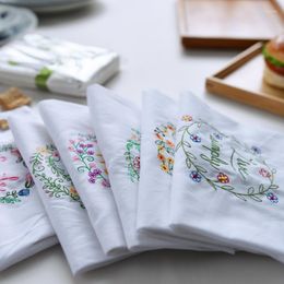 Table Napkin 6pcs/set Napkins 45 70cm High-quality Embroidered Tea Towels Cotton Kitchen Cloth For Wedding COD