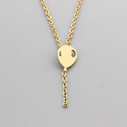 Pendant Necklaces Child Gift Air Balloon Necklace Women Kids Jewelry Minimalist Stainless Steel Gold Color Long Chain Tassel