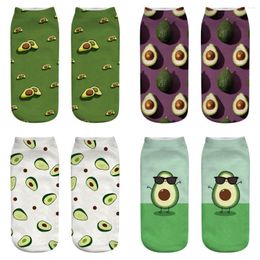 Women Socks 3D Printed Unisex Cute Low Cut Ankle Multiple Colors Sock Women's Casual Avocado Fruit Funny