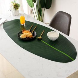 Table Mats Over Size Mat Tropical Rainforest Banana Leaf Placemat Tablecloth Waterproof Oilproof Cup Kitchen Supplies