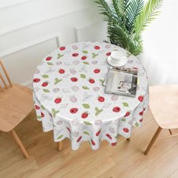 Table Cloth Strawberry Round Tablecloth Fruit Cover With Waterproof Wrinkle Resistant For Home Kitchen Indoor Outdoor