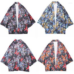 Ethnic Clothing Kimonos Men Women Trendy Casual Haori Japanese Style Mid Sleeve Shirt Thin Loose Streetwear Party Dress Yukata Samurai