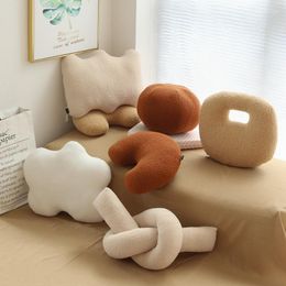 Pillow Nordic Style Ins Office Chair Lumbar Back Cute Plush Sofa Throw Pillows Soft Elastic Decor S Winter