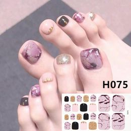 Nail Stickers 22Tips/Sheet Toenail Adhesive Fashion Designs Tips Summer Style Glitter Toe Art Manicure Sticker Feet Decorations