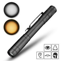 Flashlights Torches Mini LED Pen Light Torch Dual Source Ultra Bright Glare Waterproof Suitable For Adventure