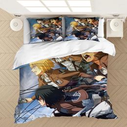 Bedding Sets Anime Attack On Titan Duvet Cover Cartoon Kids Adult Bed Set Pillow Case 2/3 Pcs Quilt Comforter Covers