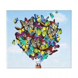 Table Mats Dish Drying Mat For Kitchen Drainer Air Balloon With Butterfly Microfiber Cushion Pad Dinnerware