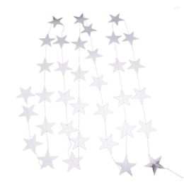 Christmas Decorations 4M Five-Pointed Star Pull Flag Cute Unique For Birthday Festive Party Supplies Decorative Supplies(Silver)