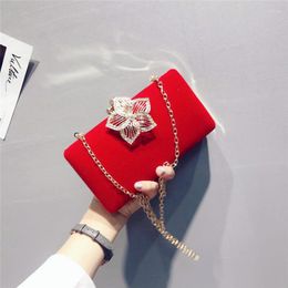 Evening Bags Metal Flower Crystal Bag Black Clutch Luxury Clutches Wedding Purse Rhinestones Handbags