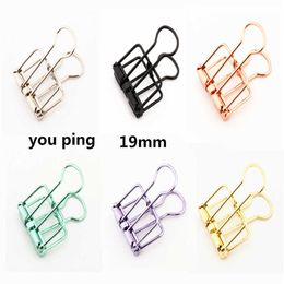High quality 8pcs 19mm metal Binder clip for decorative clips Student School Office Supplies