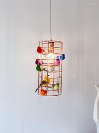 Pendant Lamps Wrought Iron Handmade Bird Cage Small Chandelier Restaurant Bar Nordic Creative Postmodern Bedroom Bedside