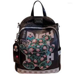 School Bags Strawberry Bear Backpack Women Luxury Designer Shoulder Bag Fashion Mochilas Para Mujer Anti Theft