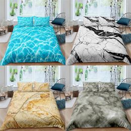 Bedding Sets Marble Pattern Printed Duvet Cover Single Twin Double Full King Comforter Covers With Pillow Case No Bed Sheet Set