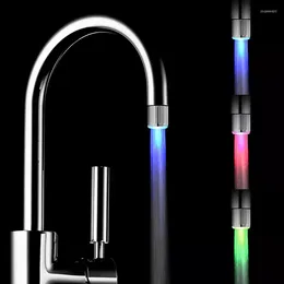 Kitchen Faucets Water Glow Automatically 3 Colours Changing LED Light Faucet Temperature Control Bathroom Accessories