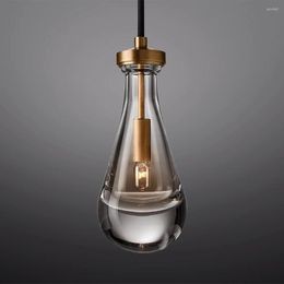 Pendant Lamps Rain Modern Lamp LED Glass Bedside Home Decor Kitchen Suspension Light Fixture Bedroom Living Room Hanging E12