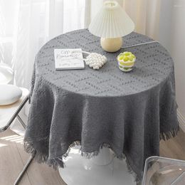 Table Cloth Plaid Cotton Linen Round Tablecloth Wedding El Banquet Cover Indoor Dining Room Kitchen Outdoor Decoration