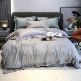 Bedding Sets Super Quality BeddingSet 4pcs Light Luxury European Style 100 Long-Staple Cotton Satin Jacquard Simple Bedsheet