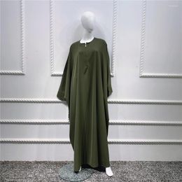 Ethnic Clothing Islamic Prayer Garment One Piece Praying Abaya Dress Loose Batwing Muslim Women Dubai Saudi Turkey Plain Jilbaab