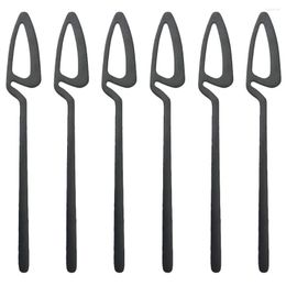 Dinnerware Sets 6Pcs Cutlery Set Black Dinner Knives Tableware Stainless Steel Kitchen Dessert Silverware Flatware