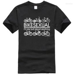 Men's T Shirts Bikesexual Ride Anything MENS RLTW T-SHIRT Tee Cycle Cyclinger Bicycle Birthday Short Sleeve Shirt Men Harajuku Fashion