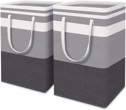 Storage Bags 2-Pack Large Laundry Basket 75L Waterproof Hamper Collapsible Clothes With Extended Handles For