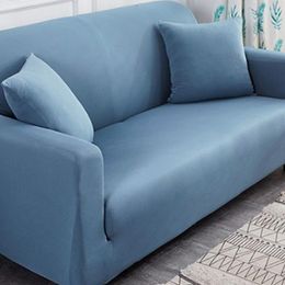 Chair Covers Blue Elastic Couch Sofa Solid Color Cover For Living Room Sectional Slipcover Armchair Furniture SF00012