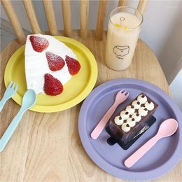 Plates Ins Macaron Plate Stands For Cakes Small Snack Tray Salad Bread Nuts Afternoon Tea Tableware With Knife And Fork
