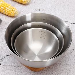 Bowls Kitchen Baking Accessory 304 Stainless Steel Mixing Nesting Storage Set Salad Cooking Bowl With Scale