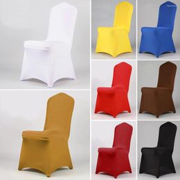 Chair Covers SDYDAY Spandex Flat Elastic Stretch Seat Slipcovers Protector Wedding Party Banquet Home Decor Universal(wine Red)