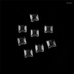 Chandelier Crystal 14mm Square 100pcs Back Glass Cabochon Clear Colour Patch Cameo Cover For DIY Jewellery Making