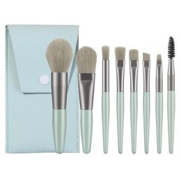 Makeup Brushes 8Pcs Mini Brush Set Professional Cosmetic Eyelash Soft Hair Eyeshadow Blush With Storage Bag