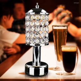 Table Lamps Thrisdar Crystal Silver LED Bar Light Cordless Restuarant Dining Room Coffee Shop Night Bedside