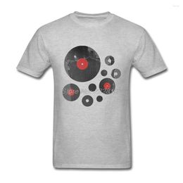 Men's T Shirts Fit Daily Wear T-shirts Club Adult Man Vintage Shirt With Vinyl Records Retro Music DJ Men Customise T-shirt Tops