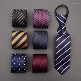 Bow Ties High Quality 2023 Designers Brands Fashion Business Casual 6cm Slim For Men Zipper Necktie Formal Wedding With Gift Box