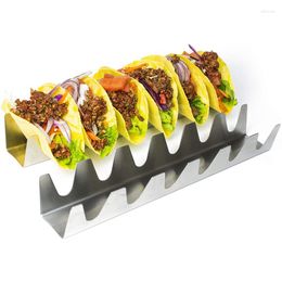 Plates Heavy-Duty Taco Holder Stainless Steel Tortillas Rack Pancake Stand Crepes Tray Burrito Bracket Corn Shell Truck For 1 To 6 Pcs