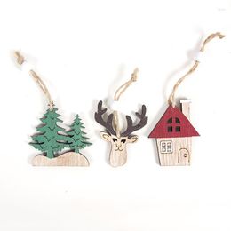 Christmas Decorations 3 Pcs/Set Ornament Rustic Wooden Tree Love Heart Car Hanging Pendant