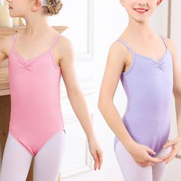 Stage Wear Kids Ballet Leotards Straps Gymnastics Leotard Girls Ballerina Dance Bodysuit Cotton Stretchy Camisole Costume