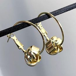 Hoop Earrings Metallic Retro Geometric Simple Round Classic FashionTemperament Metal FW For Women Gift Party E003