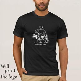 Camisetas masculinas de fazenda vegetariana Animal Friends não comida vegan vaca frango py camisa masculina