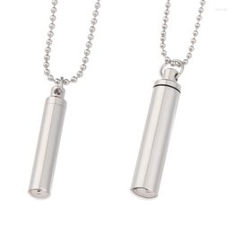 Pendant Necklaces Men Woman Necklace Silver Color Open Cylindrical Pendants Stainless Steel Remembrance Jewelry AccessoriesPendant Elle22