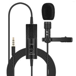 Microphones Lavalier Microphone Omnidirectional Recording Lapel Mini Mic With Clip 3.5mm Plug Comapatible Phone Camera Vlog