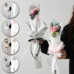 Gift Wrap 20PCS For Bouquet Flowers Wrapping Lace Pattern Packaging Bags Party Supplies Transparent Wedding Decor Paper