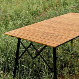 Camp Furniture Outdoor Camping Folding Table Can Be Raised And Lowered Picnic Garden Party Aluminium Egg Roll