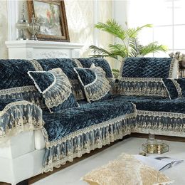 Chair Covers Universal Size Luxury Sofa Cover Lace Anti-slip Towel Europe Style For Living Room Couch Slipcovers
